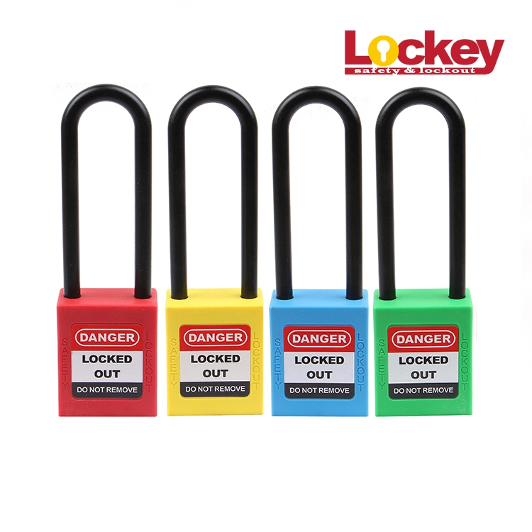 Insulation Keyed Differ Plastic Safety Padlock with 76mm Long Shackle